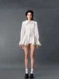 CHÂN VÁY NGẮN LINEN SLIMFIT WHITE CREPE