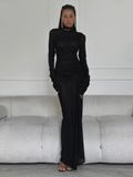 ĐẦM DÀI THUN LƯỚI SLIMFIT BLACK PISCES