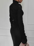 ĐẦM DÀI THUN LƯỚI SLIMFIT BLACK PISCES