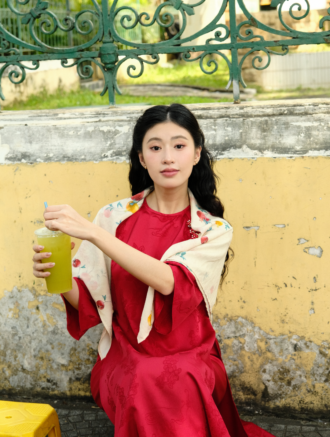 ÁO DÀI GẤM SON