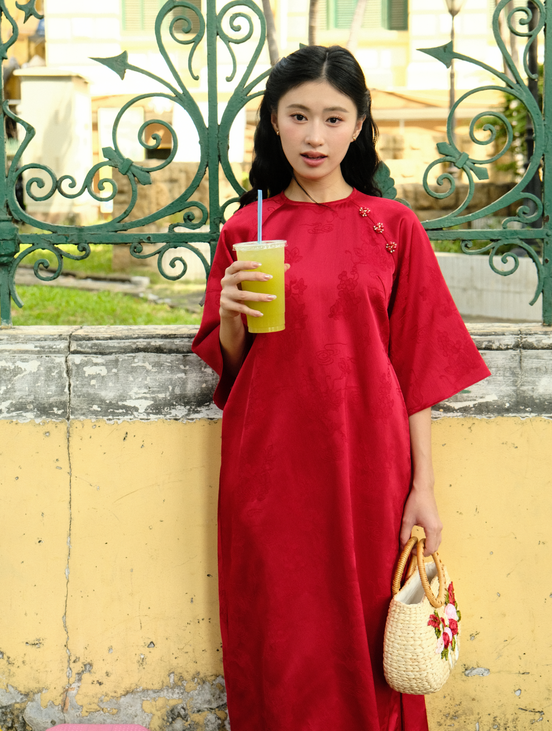 ÁO DÀI GẤM SON