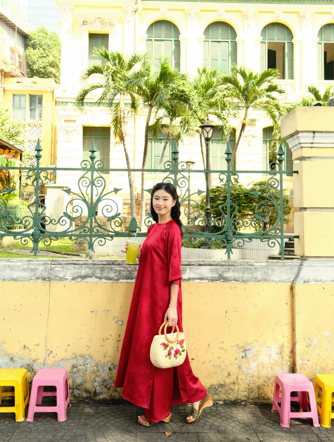 ÁO DÀI GẤM SON