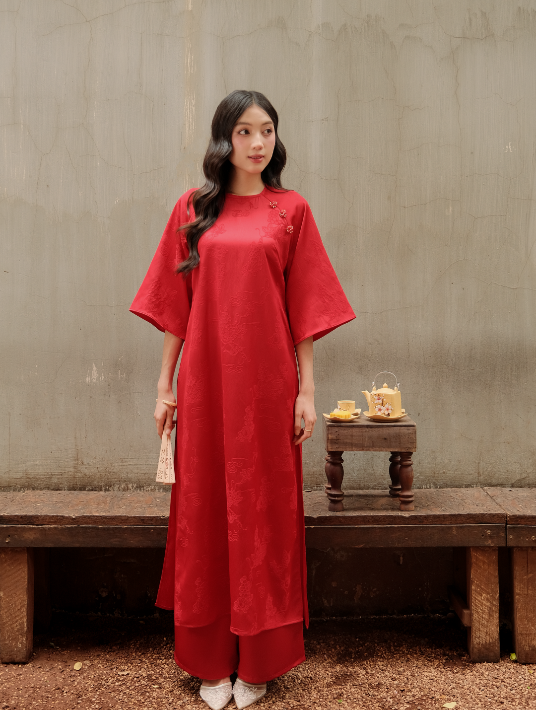 ÁO DÀI GẤM SON