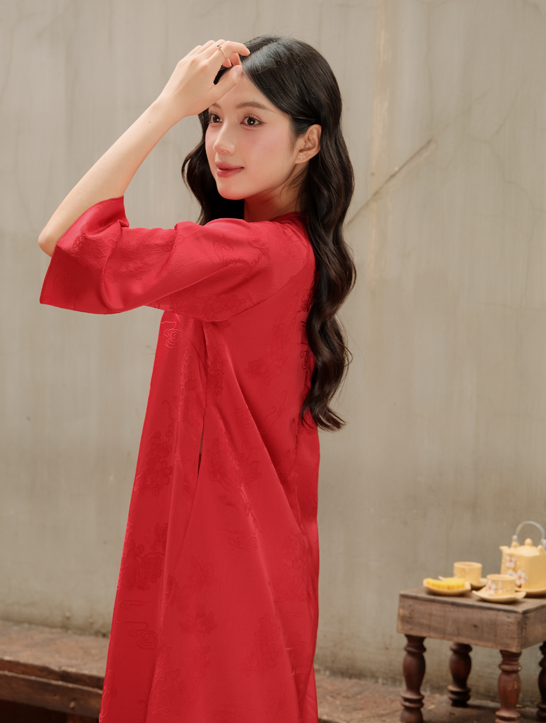 ÁO DÀI GẤM SON