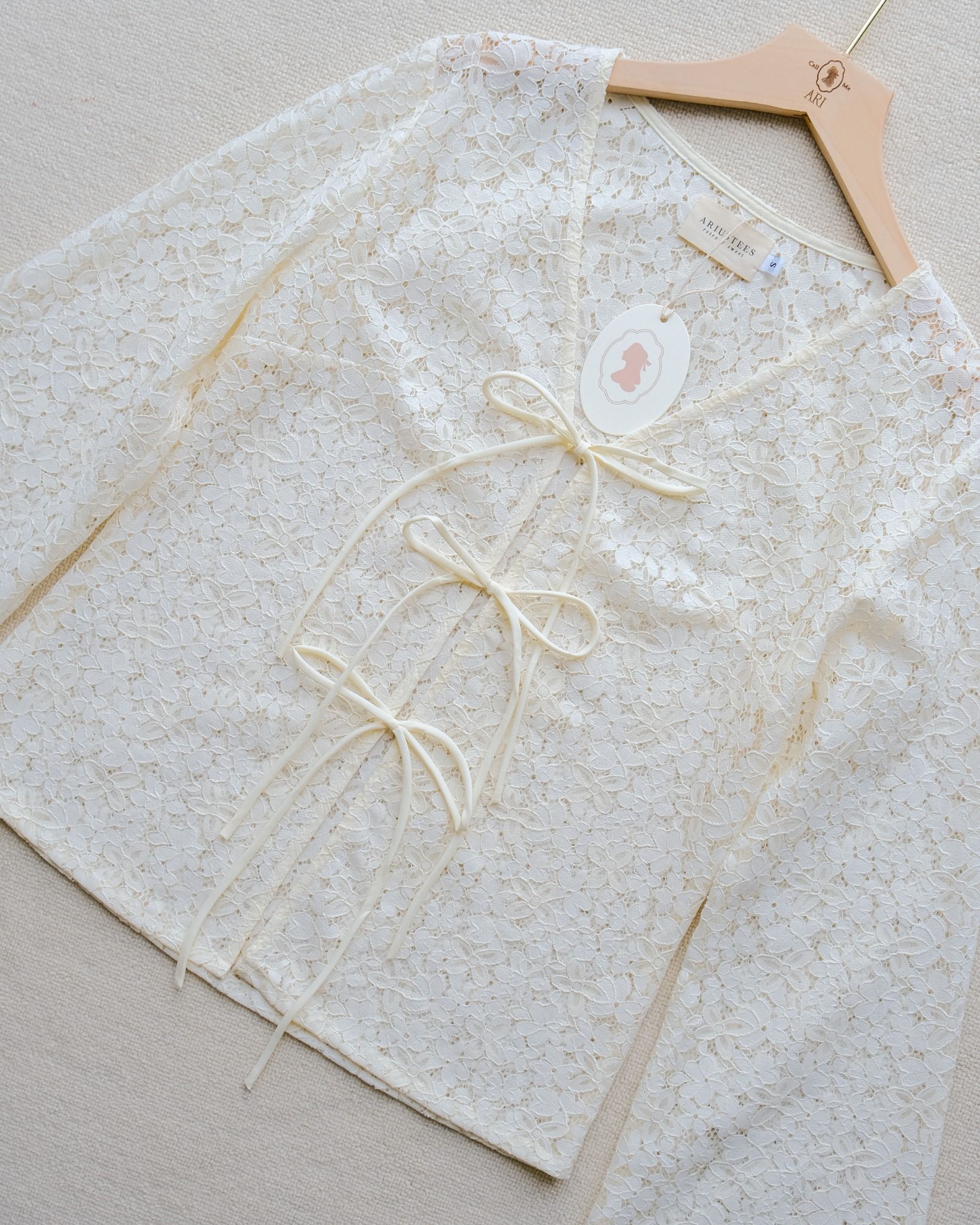 LACE CARDIGANS WITH BOW-TIE