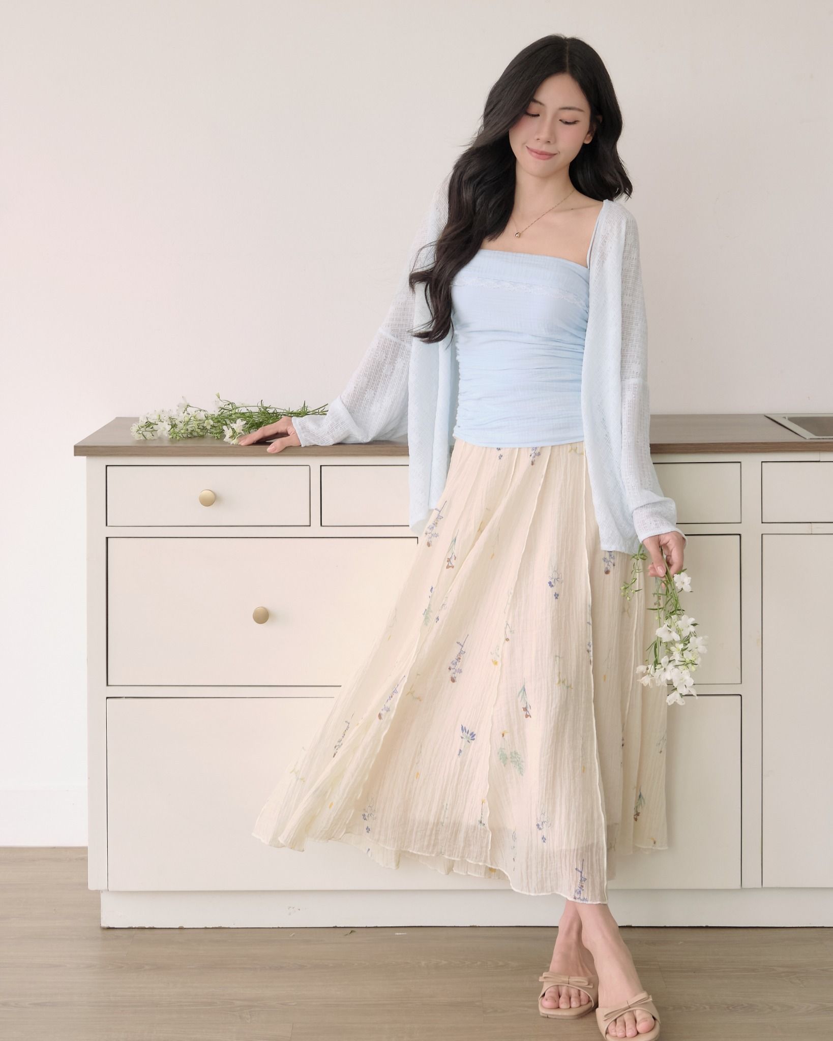 SLIM CARDIGAN - BABY BLUE