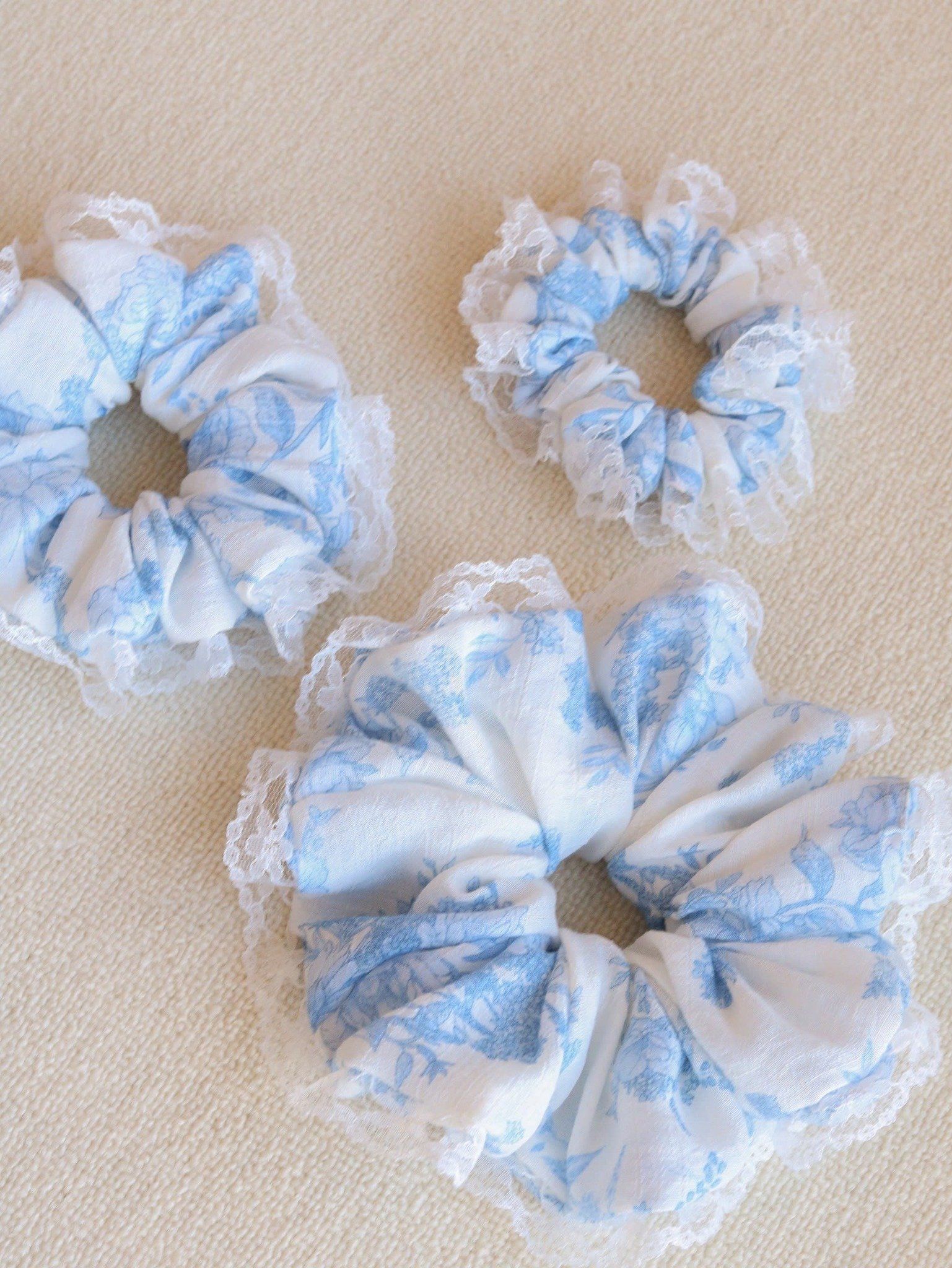 R&S BLUE TOILE SCRUNCHIES