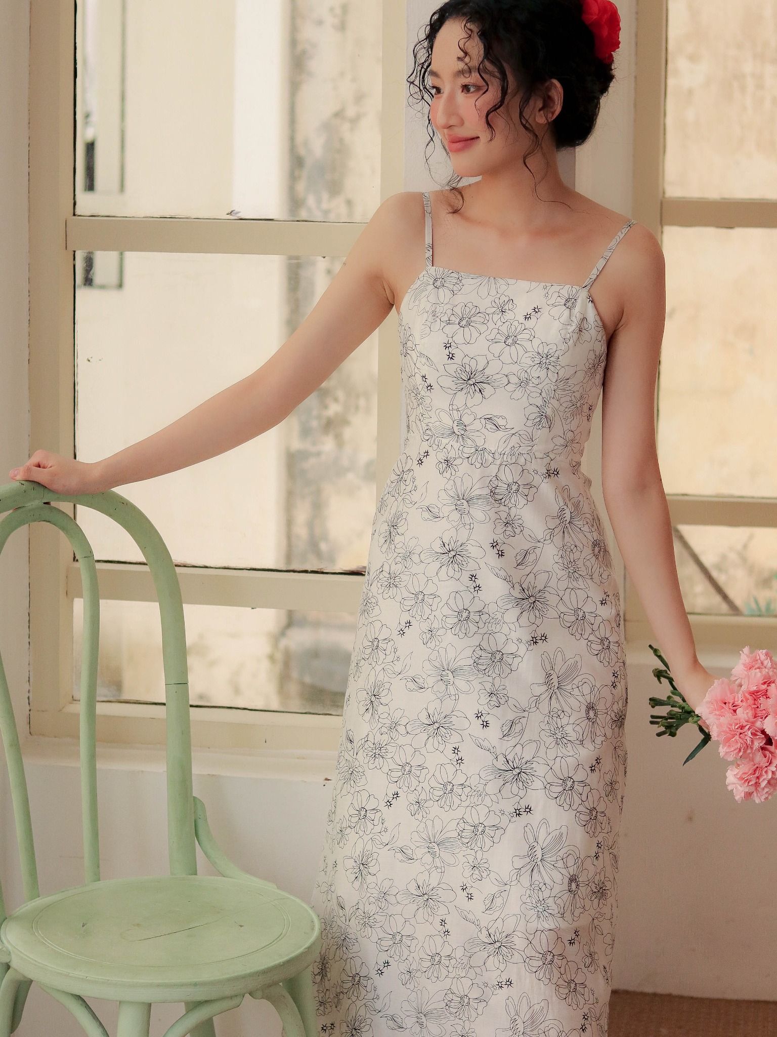PAINTED MIDI DRESS