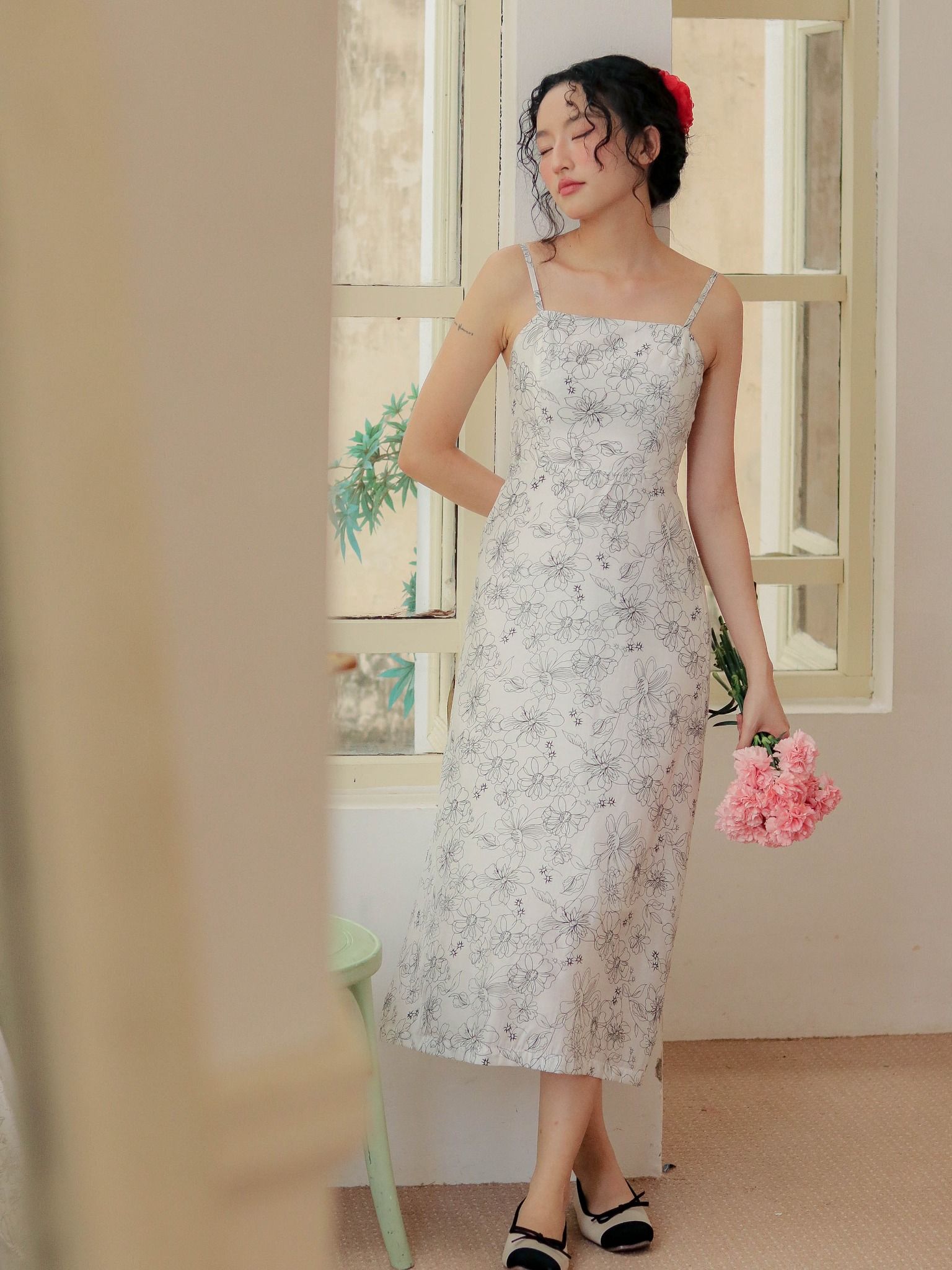 PAINTED MIDI DRESS