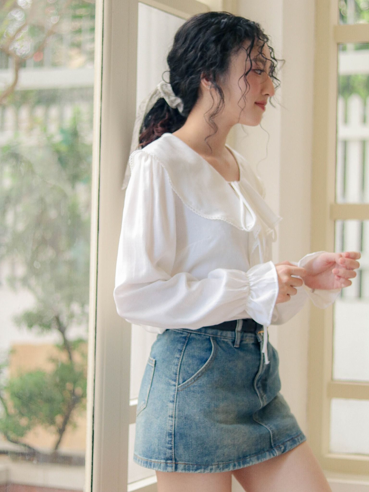 BUTTONS JEANS SKIRT