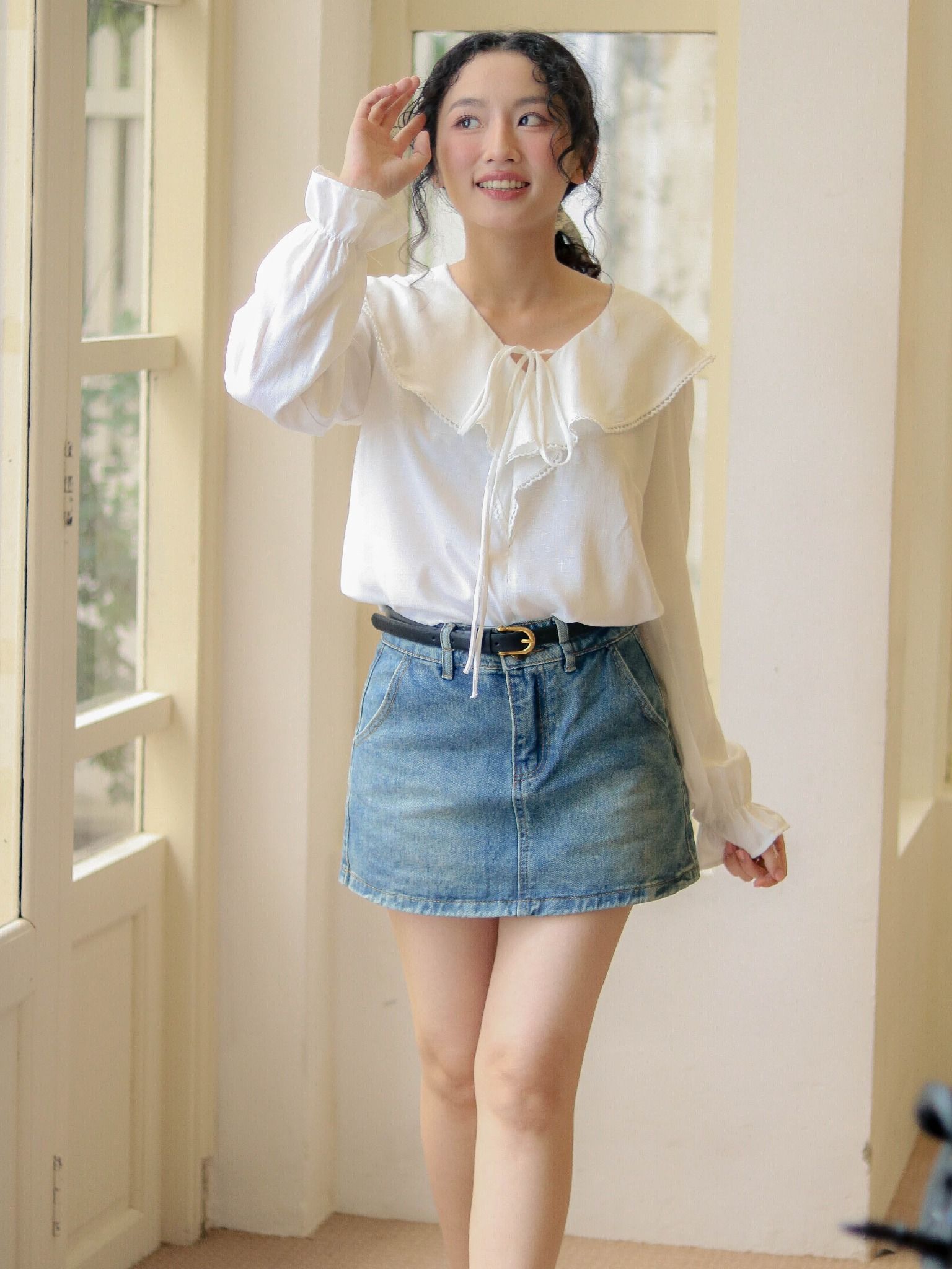 BUTTONS JEANS SKIRT