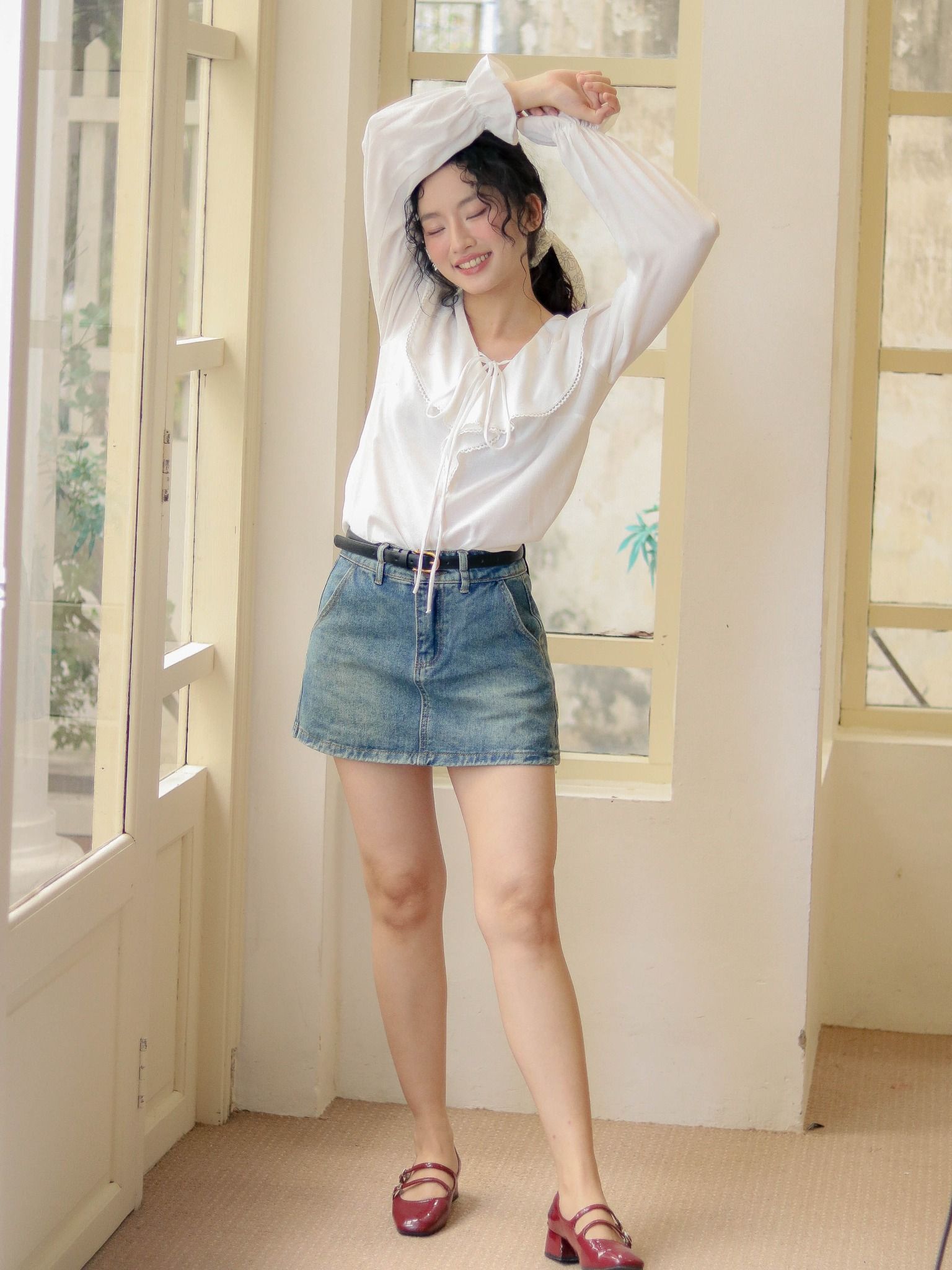 BUTTONS JEANS SKIRT