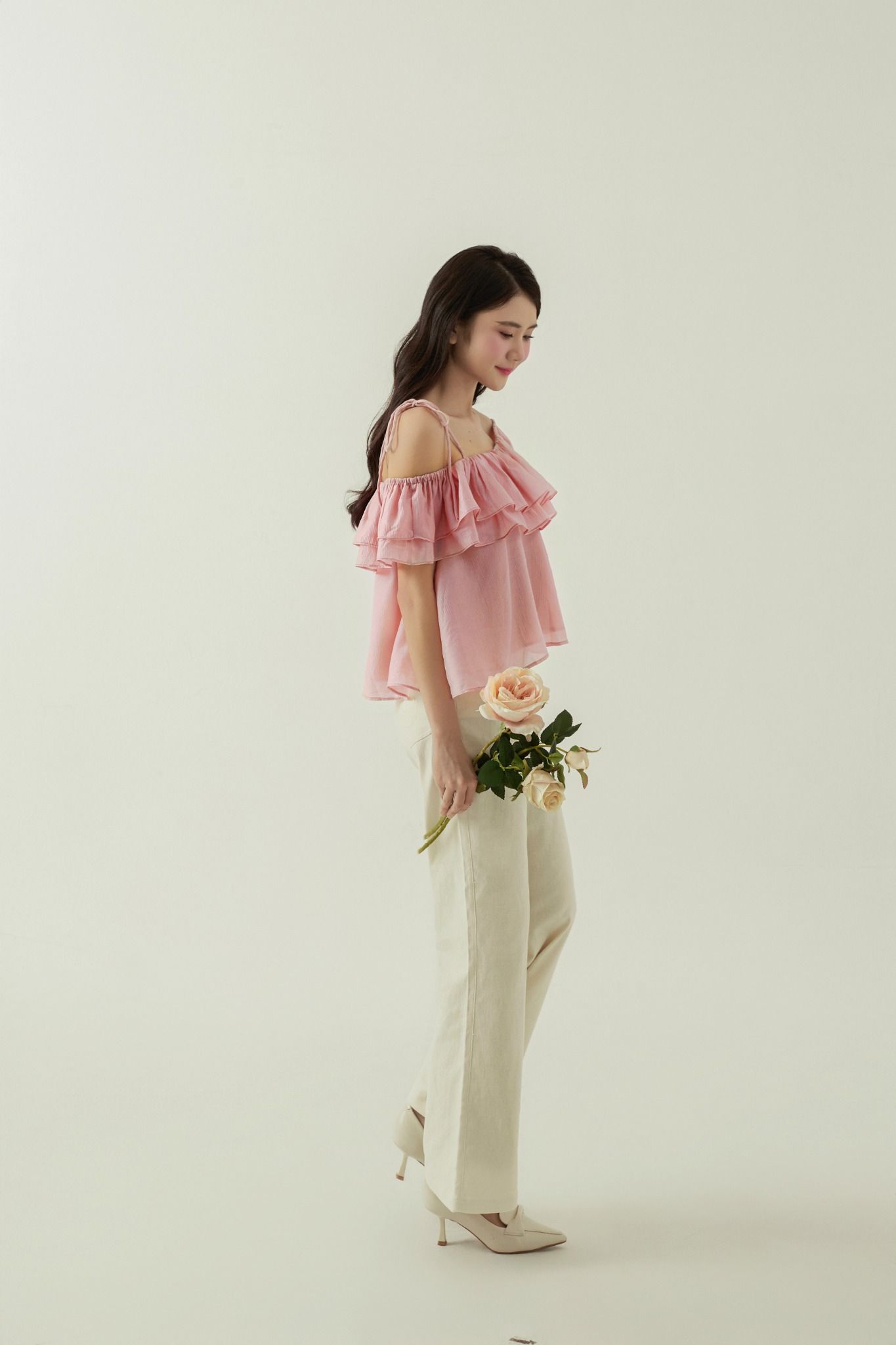 ARI WIDE LEG PANTS - CREAMY