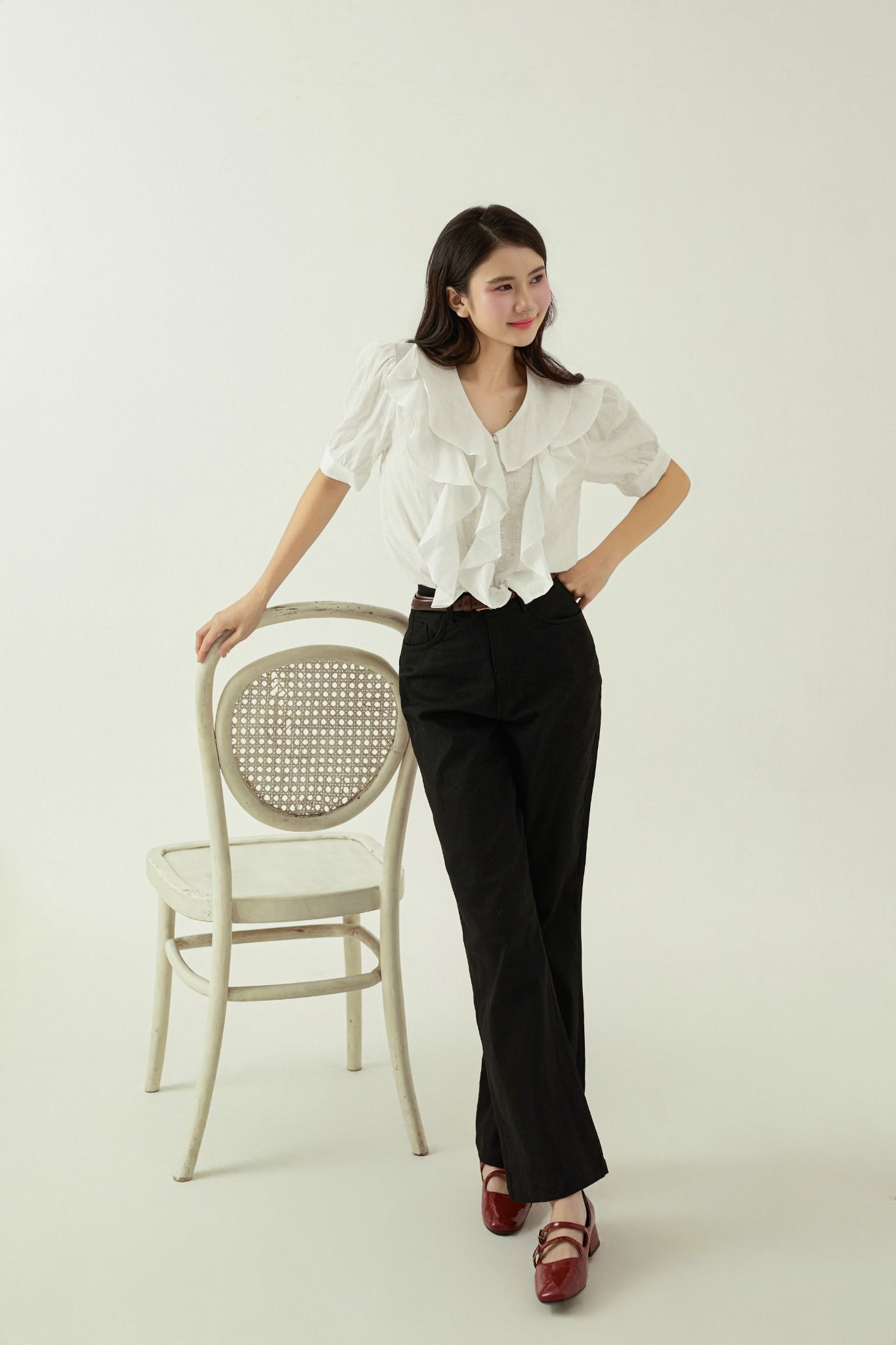 ARI WIDE LEG PANTS - BLACK