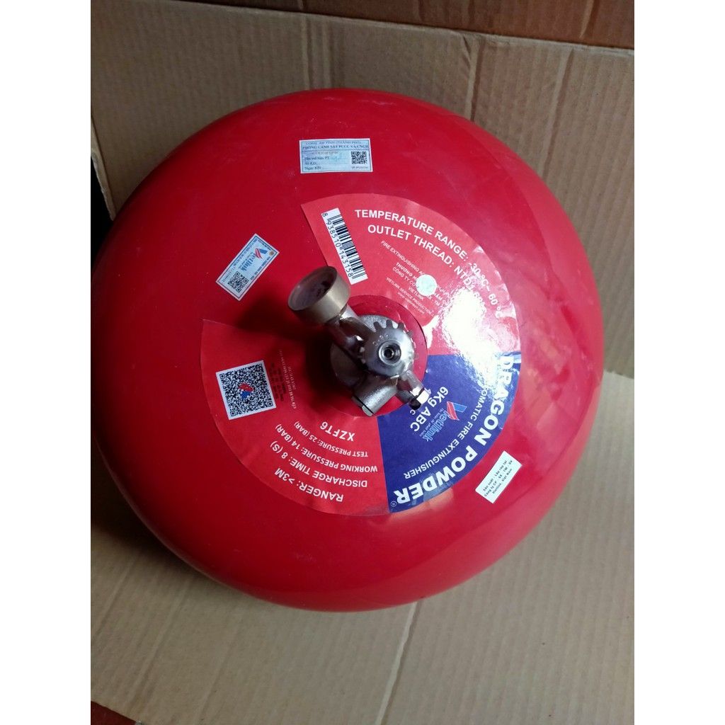 Bình cầu chữa cháy tự động hiệu DRAGON loại ABC 6kg - CÓ KIỂM ĐỊNH