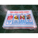 Bảng tiêu lệnh chữa cháy - chất liệu mica, có kèm keo dính chịu lực
