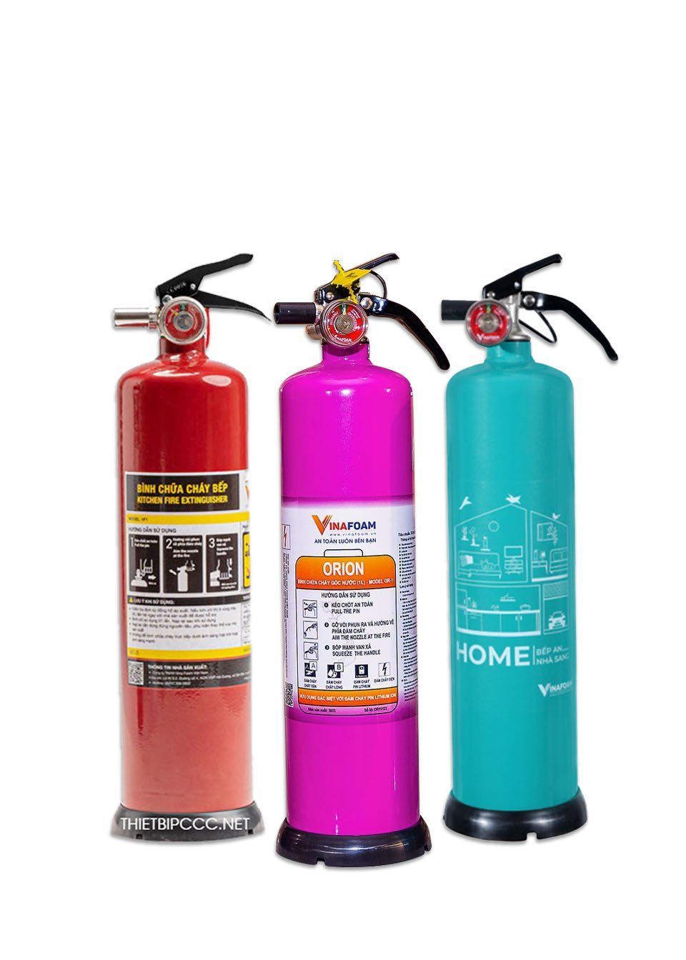 Bình chữa cháy VinaFoam bọt FOAM gốc nước VF-1 1 lít, có tem kiểm định (Chuyên chữa cháy bếp)
