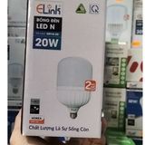  Bóng led trụ , Bóng đèn LED BULB trụ 20w Elink - thân nhôm , thân  nhựa, ánh sáng trắng 