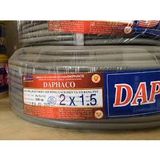 Dây điện Daphaco Xám 2 lớp vỏ 2x1.5 ( bán theo mét)