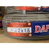  Dây điện Daphaco Xám 2 lớp vỏ 2x1.5 ( bán theo mét) 