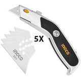 Dao rọc giấy cao cấp INGCO HUK614 + tặng 5 lưỡi cắt theo dao