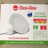 Đèn LED âm trần đổi màu 6w / Ø90 Rạng Đông PT04L
