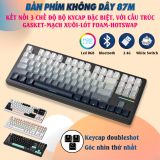  Bàn Phím Cơ Bluetooth M87 Cho Game Thủ Có Hotswap, White Switch, LED RGB, Keycap Cao Cấp, Đa Kết Nối 