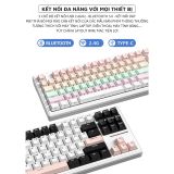  Bàn Phím Cơ Bluetooth M87 Cho Game Thủ Có Hotswap, White Switch, LED RGB, Keycap Cao Cấp, Đa Kết Nối 