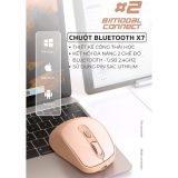  Chuột Không Dây Bluetooth X7 Kết Nối 2 Chế Độ Cho Mọi Thiết Bị Pin Sạc Cực Tiện Lợi 