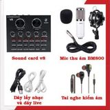  Combo Sound Card V8 và mic BM800 
