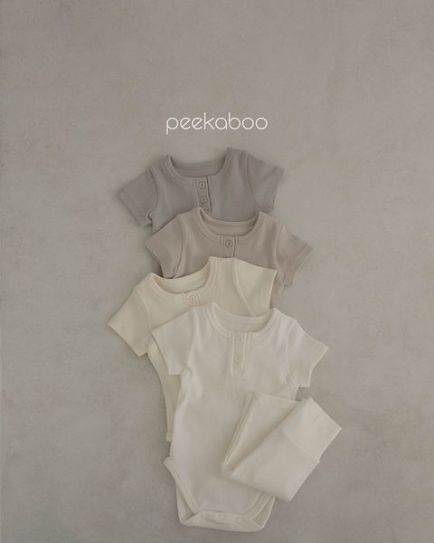  |Peekaboo| Bodysuit cúc đũng kèm quần Vanilla H23-047 