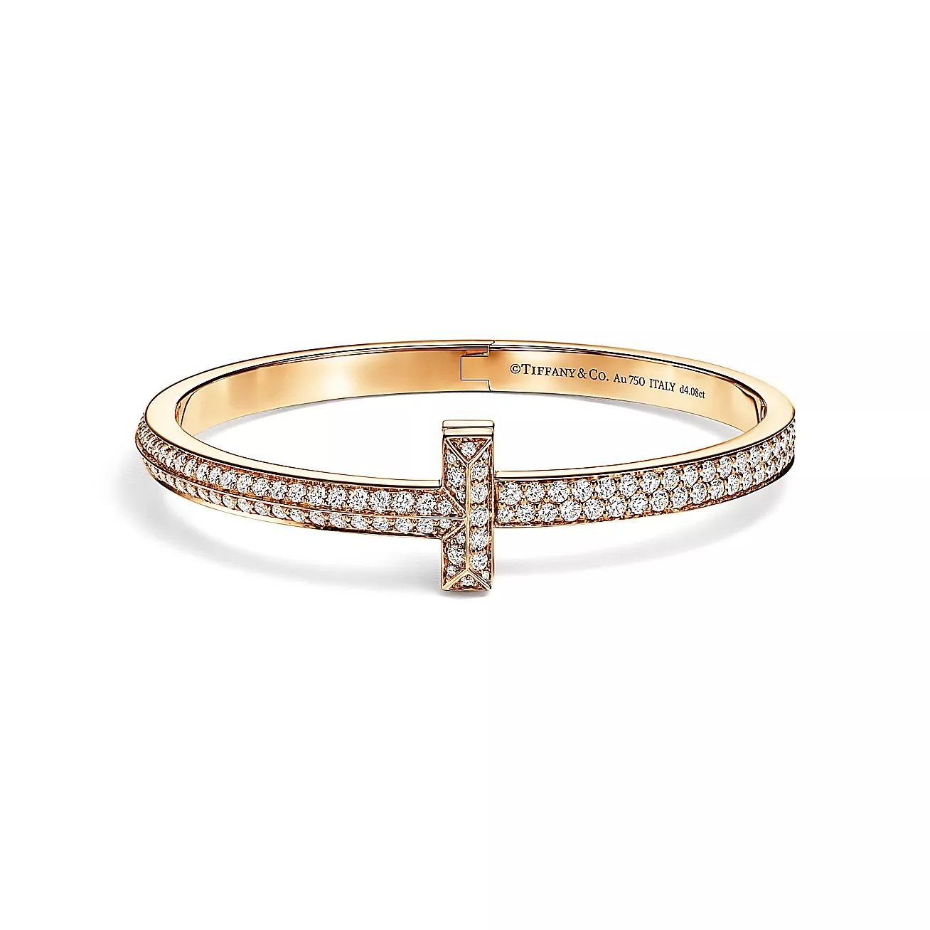 Tiffany T T1 Wide Diamond Hinged Bangle