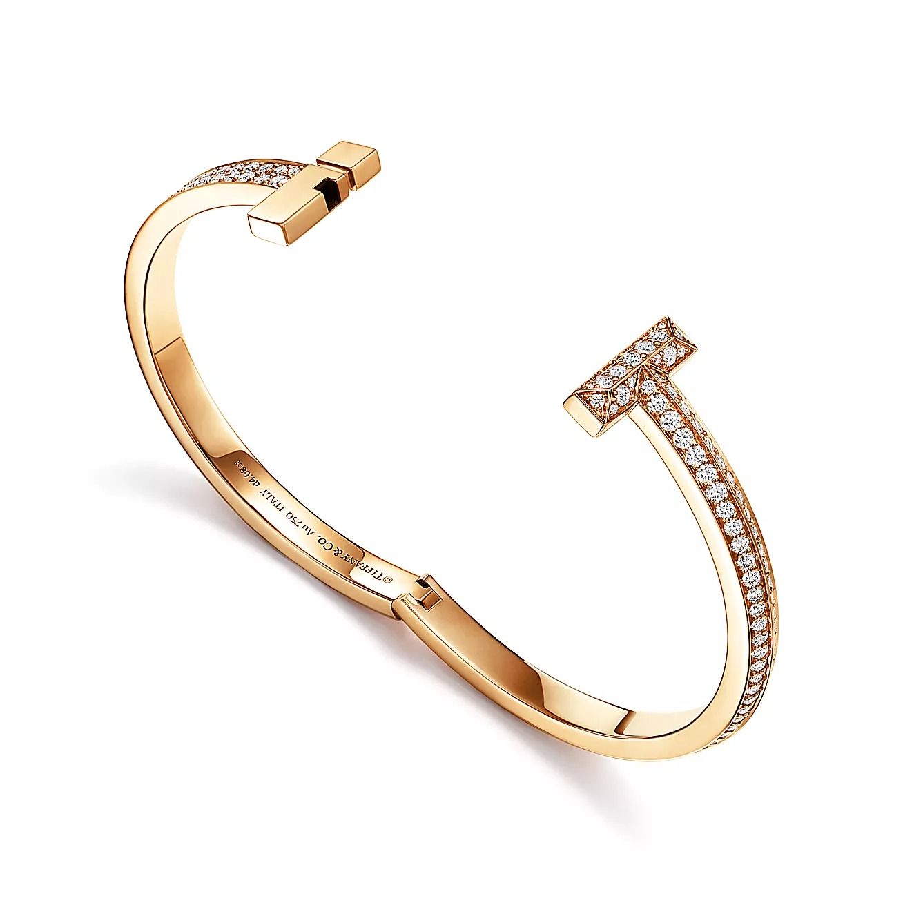Tiffany T T1 Wide Diamond Hinged Bangle