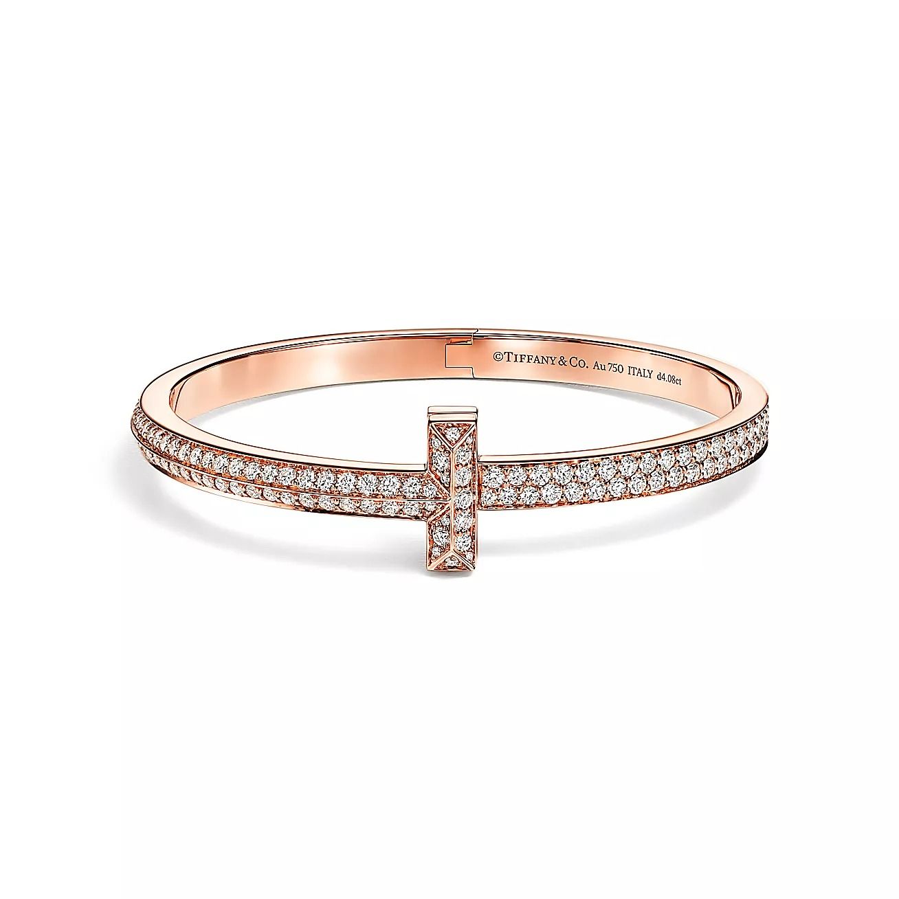 Tiffany T T1 Wide Diamond Hinged Bangle