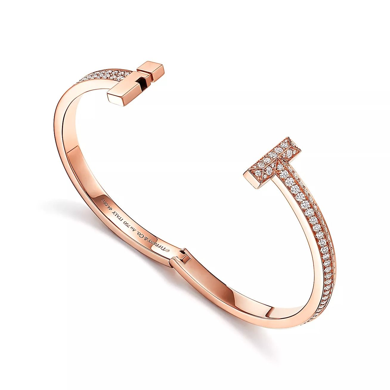 Tiffany T T1 Wide Diamond Hinged Bangle