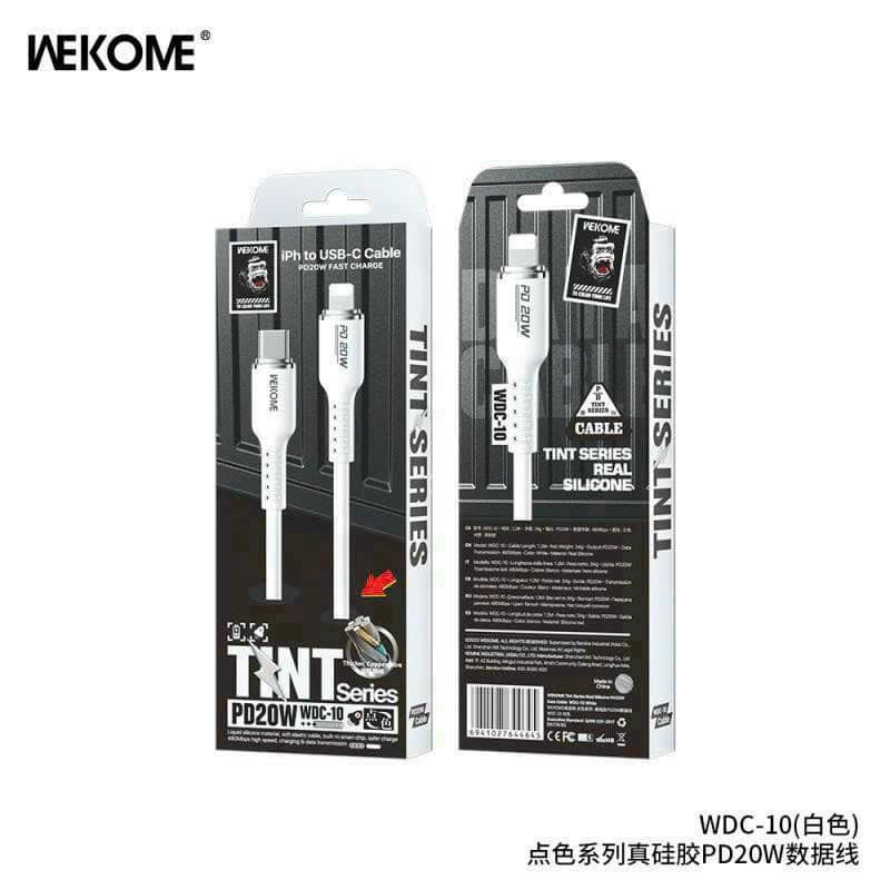 Cáp sạc nhanh Wekome WDC-10 cổng Type-C to Lightning, chống rối