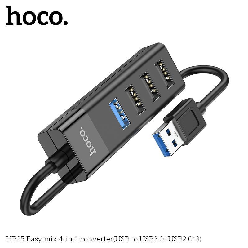 Bộ Chia Cổng USB chính hãng, Hub chuyển Hoco HB25 USB sang 4 cổng USB ( 1 USB 3.0 / 3 USB 2.0 )