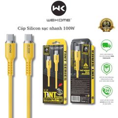 Cáp sạc điện thoại 100W WEKOME WDC-11, Type-C to Type-C, chất liệu slicon siêu bền, dùng được cho iP 15