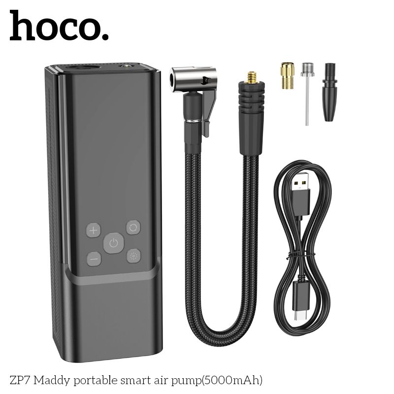 Máy bơm lốp xe, máy bơm không khí thông minh cầm tay Hoco ZP7 Maddy (5000mAh)