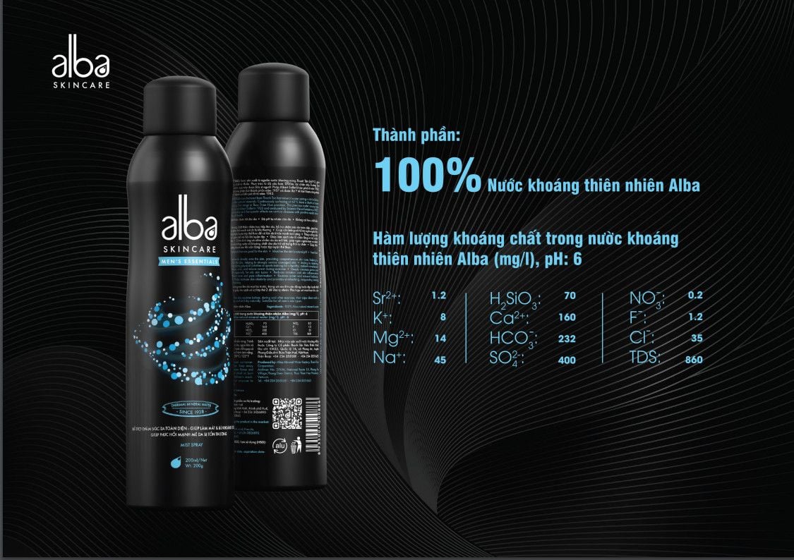 Xịt Khoáng Dành Cho Nam ALBA SKINCARE MEN'S ESSENTIALS 200ml