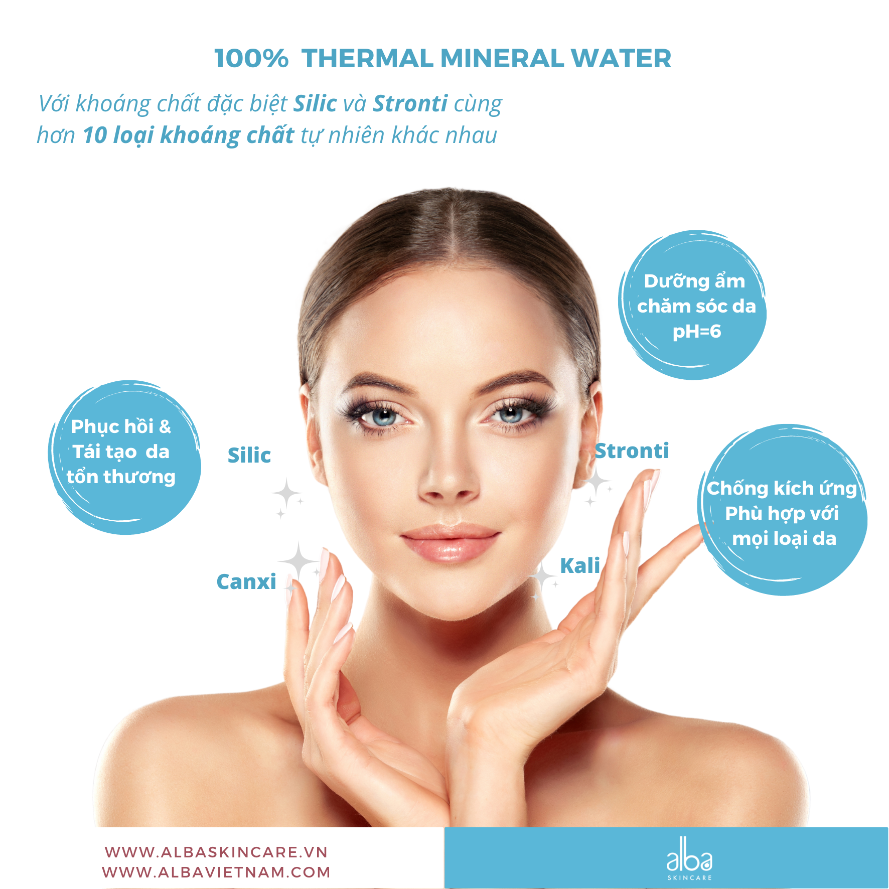 Xịt khoáng Alba Skin Care chống lão hóa dưỡng ẩm 300ml
