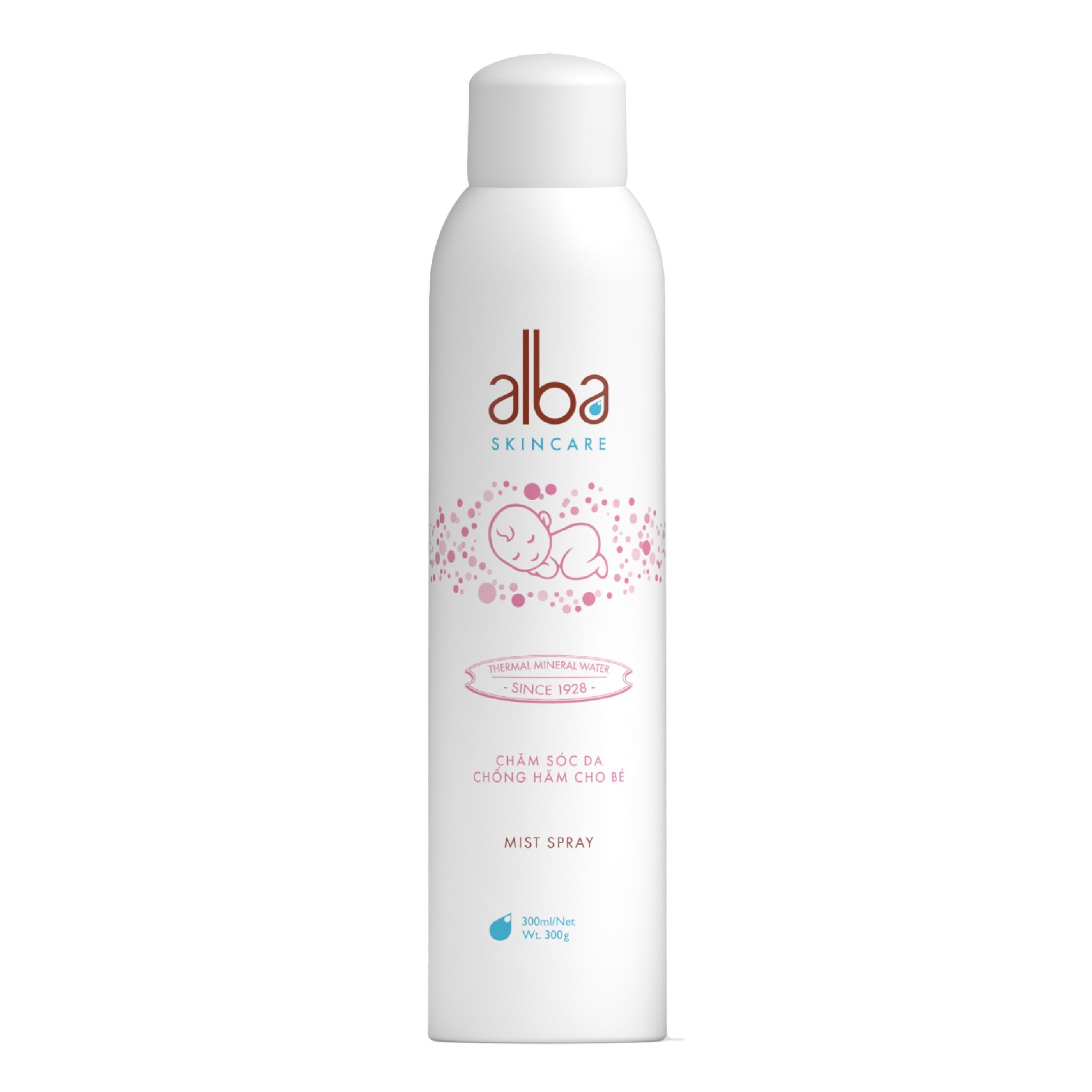 Xịt khoáng trẻ em Alba Skin Care - Chống hăm khô rôm sẩy do bỉm giúp da bé mịn màng - 300ml