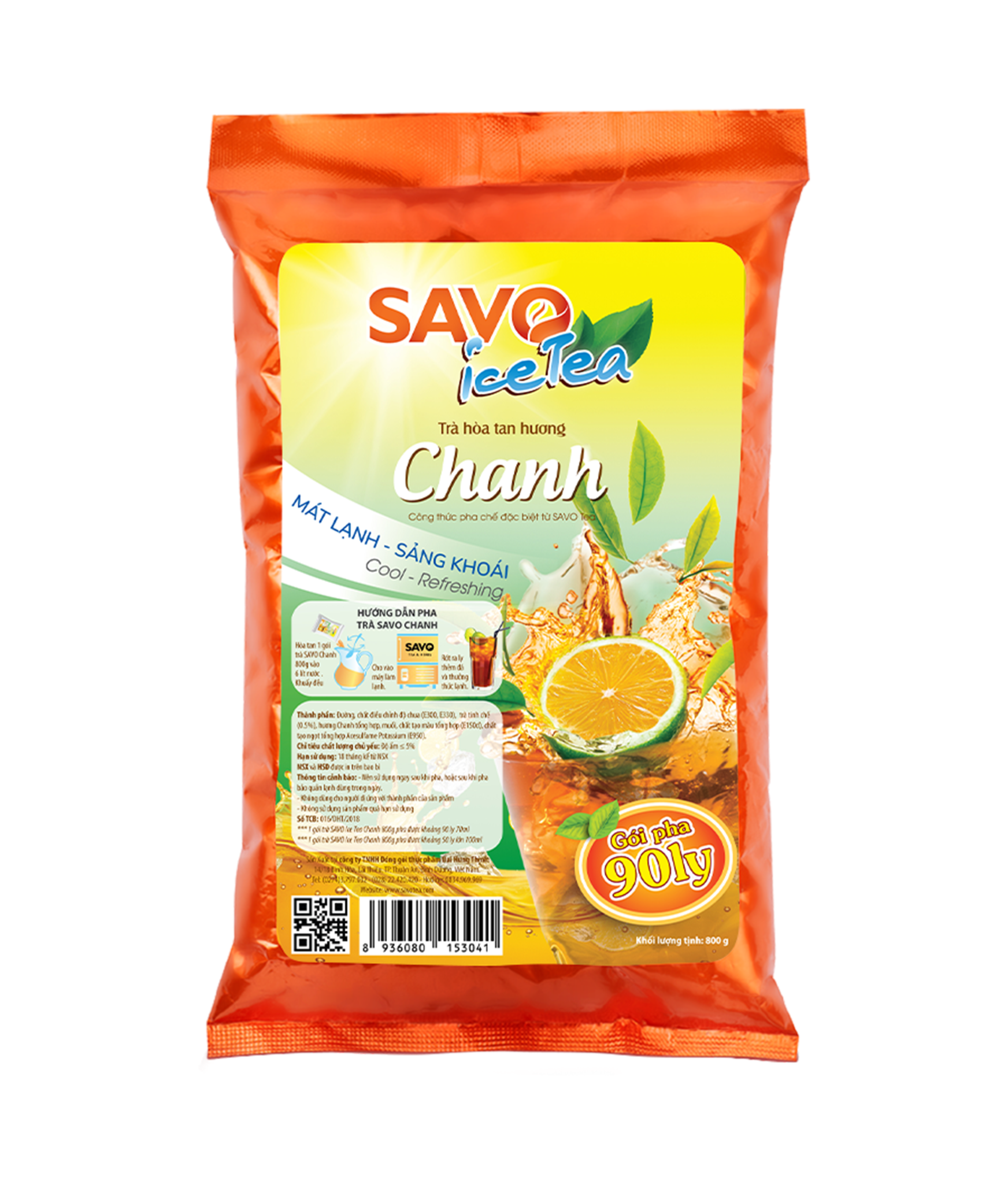  Trà Chanh SAVO Icetea hoà tan (túi 800g) 