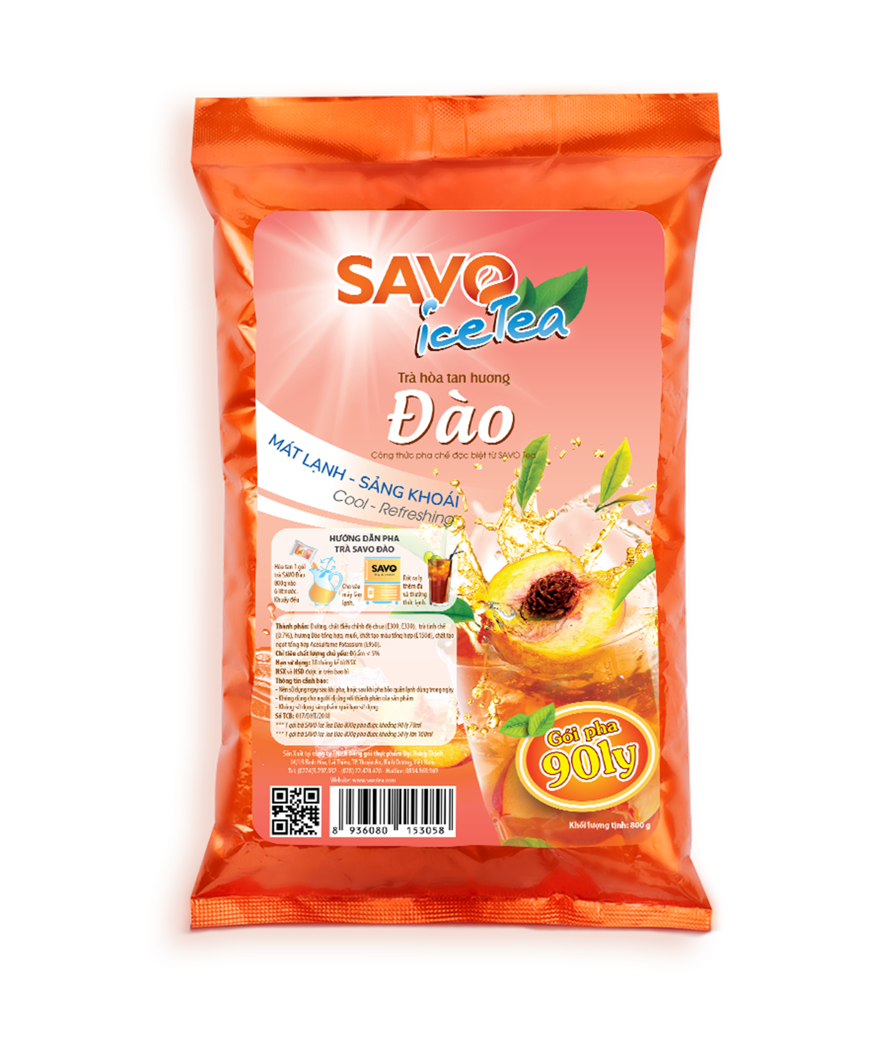  Trà SAVO Iced Tea Đào (Túi 800 g) 