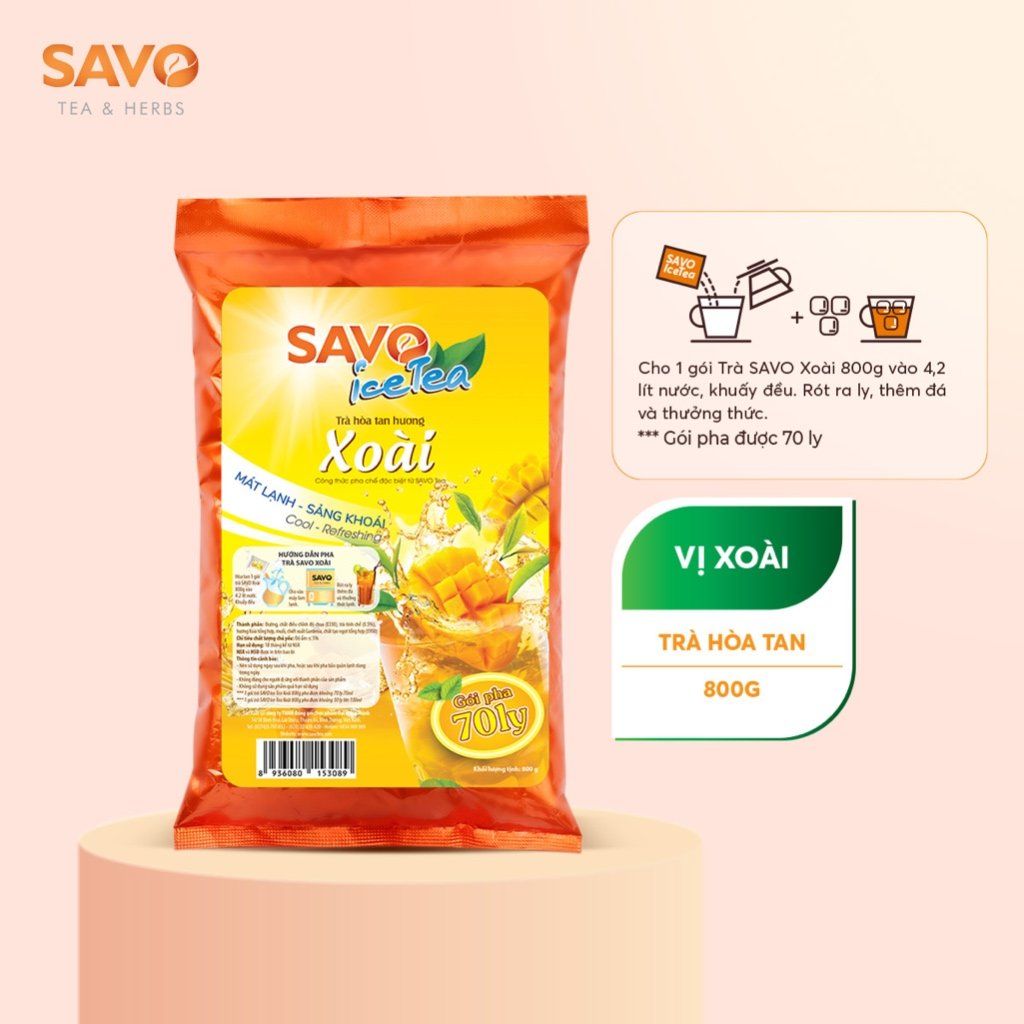  Trà SAVO Iced Tea Xoài (túi 800 g) 