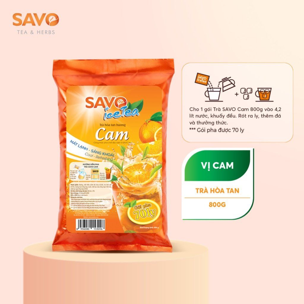  Trà SAVO Iced Tea Cam (Túi 800 g) 