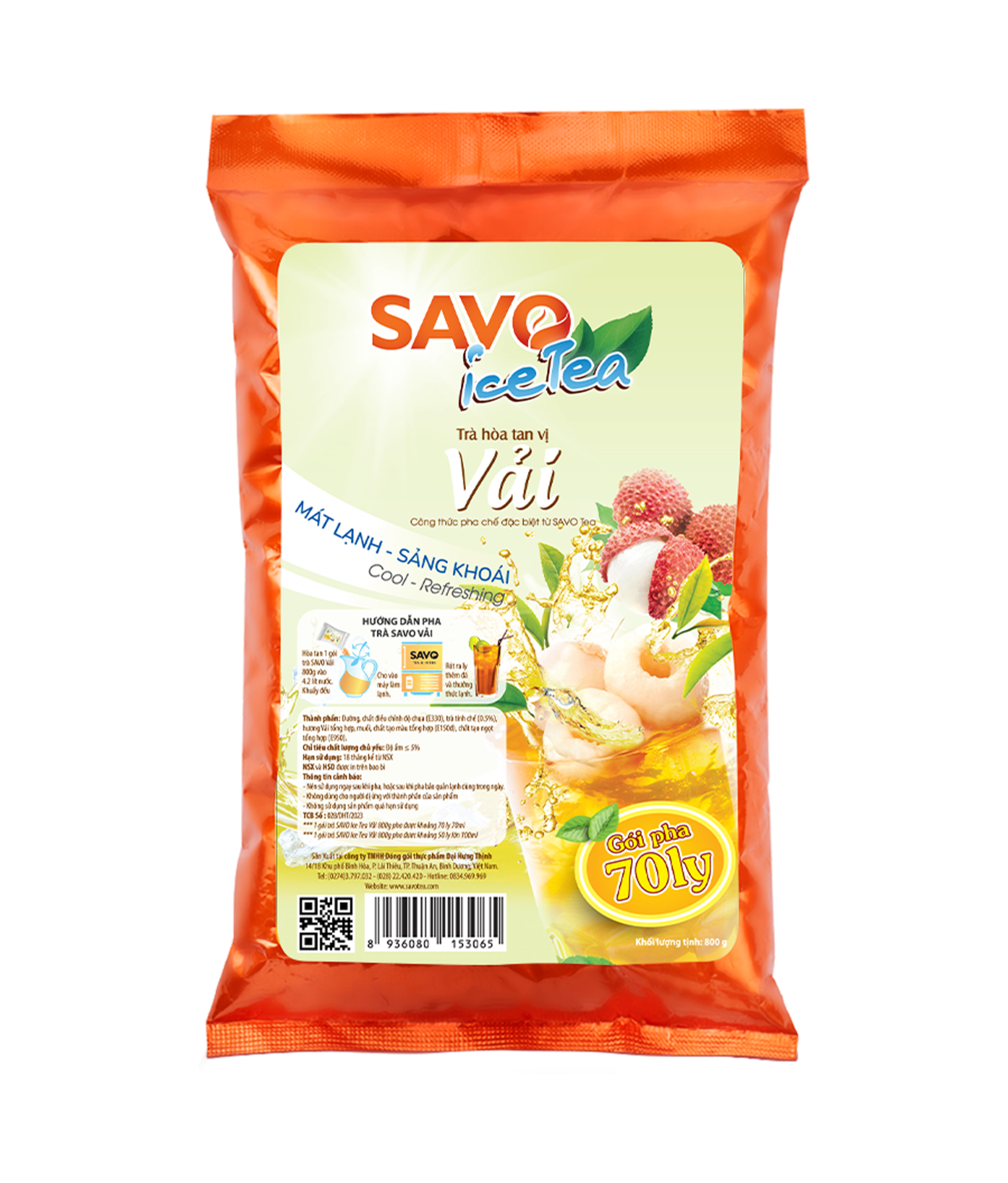  Trà SAVO Iced Tea Vải (Túi 800 g) 