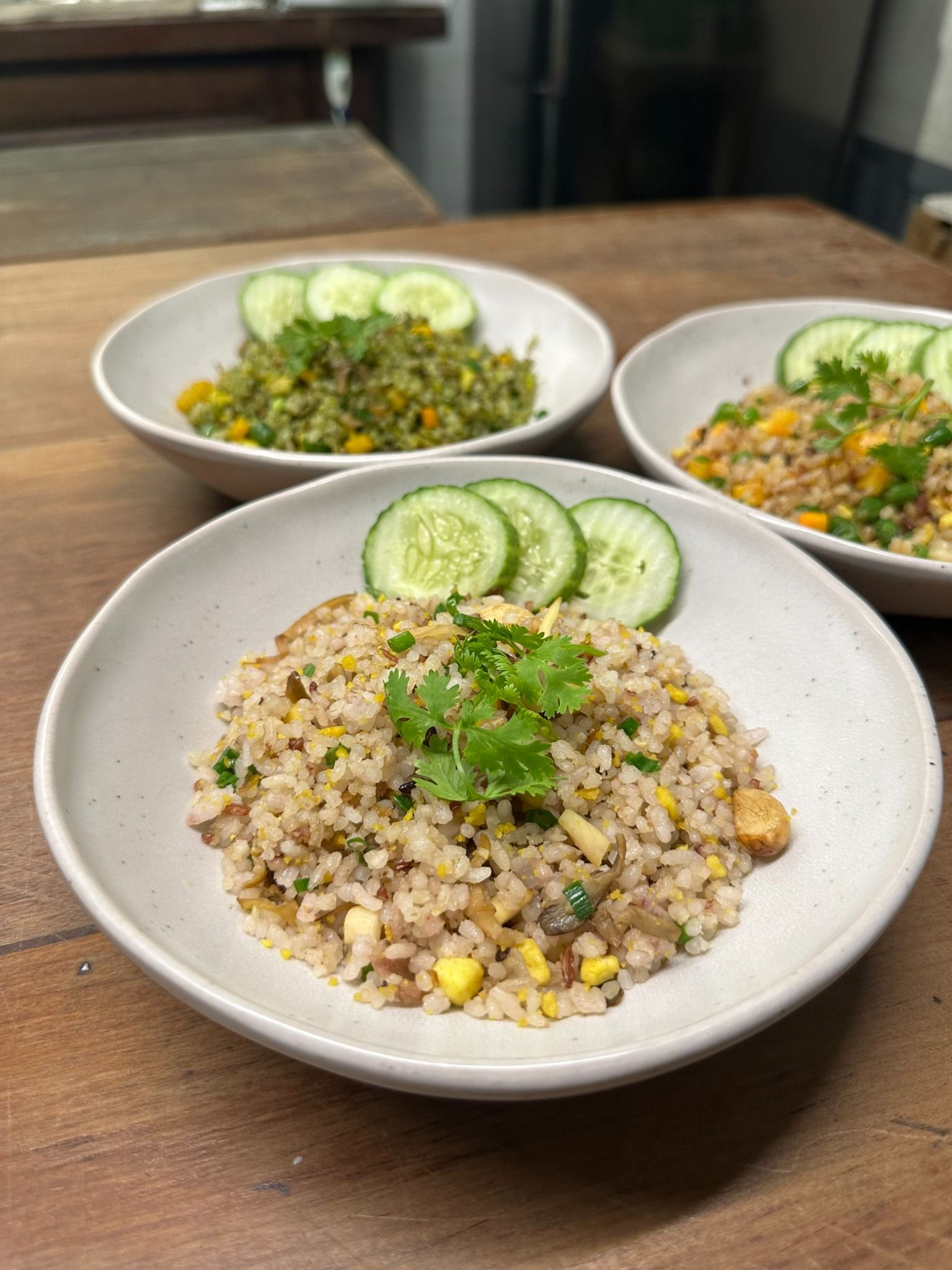 FRIED NUTRITIONAL MIXED BROWN RICE GARLIC MUSHROOM