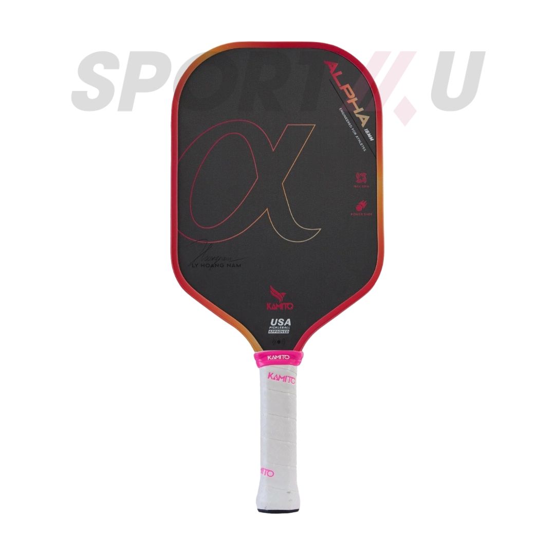 Vợt Pickleball Kamito Alpha (16mm) - Hồng Đậm/Vàng Mơ