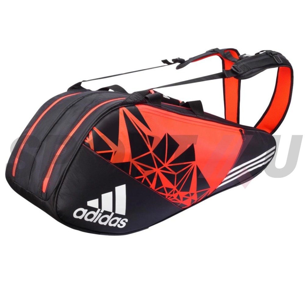 Túi Vợt Cầu Lông Adidas 2 ngăn Wutch P7 Thermo 8 pack Đen Đỏ - Chính Hãng
